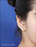 0.30 Carat (ctw) 10K White Gold Round Cut White Diamond Ladies Curved Bar Ear Climber Earrings