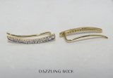 0.30 Carat (ctw) 10K Yellow Gold Round Cut White Diamond Ladies Curved Bar Ear Climber Earrings