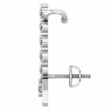 0.60 Carat (ctw) 10K White Gold Round Cut White Diamond Ladies Journey Stars shaped Climber Earrings