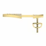 0.15 Carat (ctw) 10K Yellow Gold Round Cut White Diamond Ladies Arrow shaped Drop Earrings