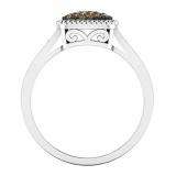 0.40 Carat (ctw) 10K White Gold Round Champagne & White Diamond Ladies Cluster Style Bridal Engagement Ring