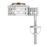 0.45 Carat (ctw) 10K White Gold Round Champagne & White Diamond Ladies Stud Earrings 1/2 CT