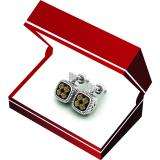 0.45 Carat (ctw) 10K White Gold Round Champagne & White Diamond Ladies Stud Earrings 1/2 CT