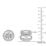 0.30 Carat (ctw) Sterling Silver Round White Diamond Men & Women's Micro Pave Engagement Ring Trio Bridal Set 1/3 CT