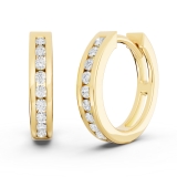 0.18 Carat (ctw) 10K Yellow Gold Small Round Diamond Huggie Hoop Earrings