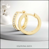 0.18 Carat (ctw) 10K Yellow Gold Small Round Diamond Huggie Hoop Earrings