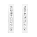 IGI CERTIFIED Round White Diamond Huggie Hoop Earrings (0.18 ctw, Color I-J, Clarity I1-I2) in 14K White Gold