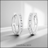 0.18 Carat (ctw) 18K White Gold Small Round Diamond Huggie Hoop Earrings