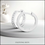 0.18 Carat (ctw) 18K White Gold Small Round Diamond Huggie Hoop Earrings