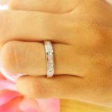 0.75 Carat (ctw) 18K White Gold Princess White Diamond Anniversary Wedding Invisible Set Stackable Ring Band 3/4 CT
