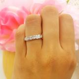 0.75 Carat (ctw) 18K White Gold Princess White Diamond Anniversary Wedding Invisible Set Stackable Ring Band 3/4 CT
