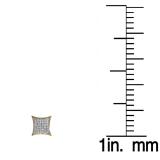 0.20 Carat (ctw) 14K Yellow Gold White Real Diamond Kite Shape Mens Hip Hop Iced Stud Earrings 1/5 CT