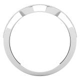 0.15 Carat (ctw) Round White Diamond Ladies Contour Guard Wedding Band 925 Sterling Silver