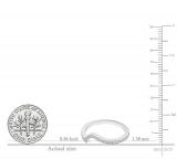 Round White Diamond Single Row Curved Wedding Band for Women (0.22 ctw, Color I-J, Clarity I2-I3) in 925 Sterling Silver