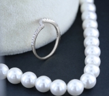 0.20 Carat (ctw) 10K White Gold Round Cut White Diamond Ladies Anniversary Wedding Contour Guard Band 1/5 CT