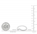 0.20 Carat (ctw) 10K White Gold Round Cut White Diamond Ladies Anniversary Wedding Contour Guard Band 1/5 CT