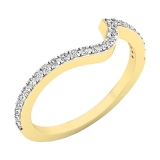 0.20 Carat (ctw) 14K Yellow Gold Round Cut White Diamond Ladies Anniversary Wedding Contour Guard Band 1/5 CT