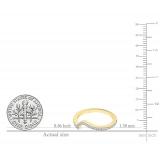 0.20 Carat (ctw) 14K Yellow Gold Round Cut White Diamond Ladies Anniversary Wedding Contour Guard Band 1/5 CT
