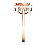 2.10 Carat (ctw) 14K Rose Gold Pear Cut Morganite & Round Cut White Diamond Ladies Bridal Halo Engagement Ring