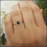 0.50 Carat (Ctw) Sterling Silver Princess Cut Black Diamond Ladies Solitaire Bridal Engagement Ring 1/2 CT