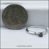 0.50 Carat (Ctw) Sterling Silver Princess Cut Black Diamond Ladies Solitaire Bridal Engagement Ring 1/2 CT