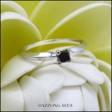 0.50 Carat (Ctw) Sterling Silver Princess Cut Black Diamond Ladies Solitaire Bridal Engagement Ring 1/2 CT