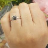 1.50 Carat (Ctw) Sterling Silver Princess Cut Black Diamond Ladies Solitaire Bridal Engagement Ring 1 1/2 CT