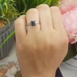 2.00 Carat (Ctw) Sterling Silver Princess Cut Black Diamond Ladies Solitaire Bridal Engagement Ring 2 CT