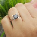 2.00 Carat (Ctw) Sterling Silver Princess Cut Black Diamond Ladies Solitaire Bridal Engagement Ring 2 CT