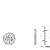 0.25 Carat (ctw) 10K White Gold Round Cut White Diamond Ladies Micro Pave Hoop Earrings 1/4 CT