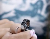 1.25 Carat (ctw) Black Rhodium Plated Sterling Silver Round Black Diamond Men's Anniversary Wedding Band 1 1/4 CT