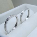 0.20 Carat (ctw) Sterling Silver Round White Diamond Ladies Hoop Earrings 1/5 CT
