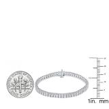 IGI CERTIFIED 4.09 Carat (ctw) 14K White Gold Round Cut White Diamond Ladies Tennis Bracelet 4 CT