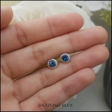 1.00 Carat (ctw) 10K White Gold Round London Blue Topaz Ladies Halo Style Stud Earrings 1 CT