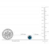 1.00 Carat (ctw) 10K White Gold Round London Blue Topaz Ladies Halo Style Stud Earrings 1 CT