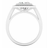 3.70 Carat (ctw) 10K White Gold Princess Cut White Sapphire & Round Cut White Diamond Ladies Halo Style Split Shank Bridal Engagement Ring