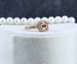 0.90 Carat (ctw) 10K Rose Gold Round Cut White Diamond Ladies Bridal Semi Mount Engagement Ring