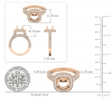 0.90 Carat (ctw) 10K Rose Gold Round Cut White Diamond Ladies Bridal Semi Mount Engagement Ring