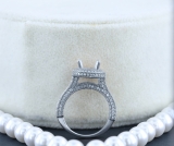 0.90 Carat (ctw) 10K White Gold Round Cut White Diamond Ladies Bridal Semi Mount Engagement Ring