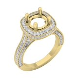 0.90 Carat (ctw) 10K Yellow Gold Round Cut White Diamond Ladies Bridal Semi Mount Engagement Ring