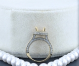 0.90 Carat (ctw) 10K Yellow Gold Round Cut White Diamond Ladies Bridal Semi Mount Engagement Ring