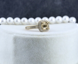 0.90 Carat (ctw) 10K Yellow Gold Round Cut White Diamond Ladies Bridal Semi Mount Engagement Ring
