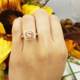 2.40 Carat (ctw) 18K Rose Gold Round Cut Morganite & White Diamond Ladies Milgrain Halo Style Bridal Engagement Ring