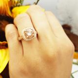 2.40 Carat (ctw) 18K Rose Gold Round Cut Morganite & White Diamond Ladies Milgrain Halo Style Bridal Engagement Ring