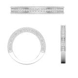 0.55 Carat (ctw) Round White Diamond Ladies Vintage Style Wedding Band 1/2 CT 10K White Gold