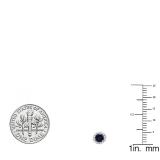0.45 Carat (ctw) 10K White Gold Round Blue Sapphire & White Diamond Ladies Halo Style Stud Earrings 1/2 CT