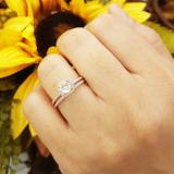 0.75 Carat (ctw) 10K Rose Gold Round Cut Morganite & White Diamond Ladies Bridal Halo Engagement Ring With Matching Band Set 3/4 CT