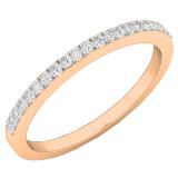 0.14 Carat (ctw) 10K Rose Gold Round White Diamond Ladies Wedding Band Guard Ring