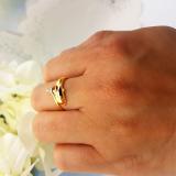 0.02 Carat (ctw) 14K Yellow Gold Round Cut White Diamond Ladies Dolphin Right Hand Ring