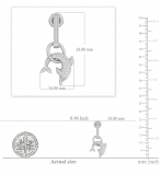 0.40 Carat (ctw) 10K White Gold Round White Diamond Ladies Dolphin Shape Dangle Earrings